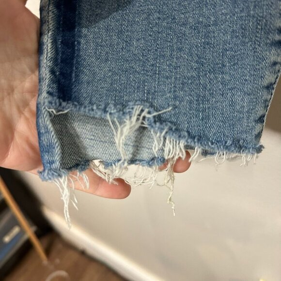 Mother Stunner Zip Ankle Step Fray in Light Kitty Racer Size 27 Raw Hem - Picture 5 of 11